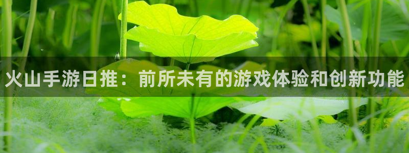 高德娱乐什么意思：火山手游日推：前所未有的游戏体验和创新功能
